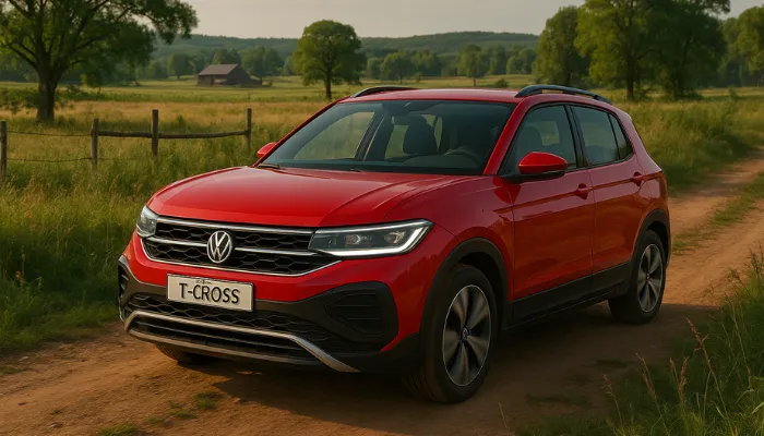 carro vermelho estilo suv representando dicas práticas para economizar no seguro do t-cross