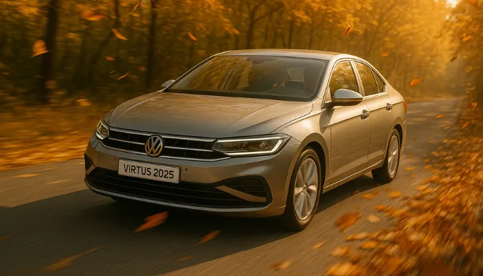 carro veloz, sedã correndo na estrada representando qual a desvantagem de comprar um virtus