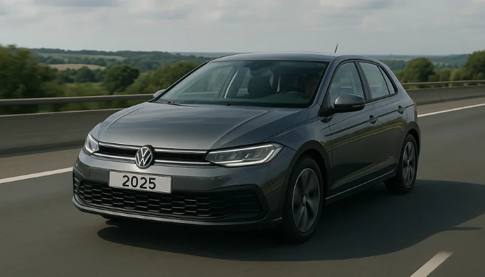 carro andando na estrada representando qual o valor do seguro do Polo 2019, 2020 e 2025