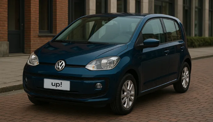 carro azul, compacto representando tabela de ipva do volkswagen up