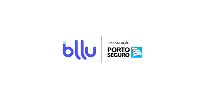 Logotipos da Bllu e da Porto Seguro. Falando sobre a bllu seguro por assinatura.